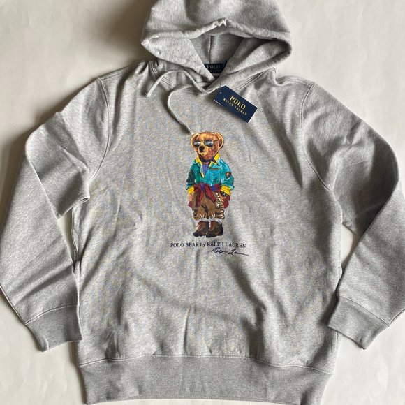 Polo Ralph Lauren Other - Polo Ralph Lauren Polo Hiking Bear Fleece Pullover Hoodie Sweatshirt Gray
